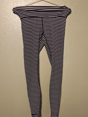 lululemon Black and White Striped Leggings